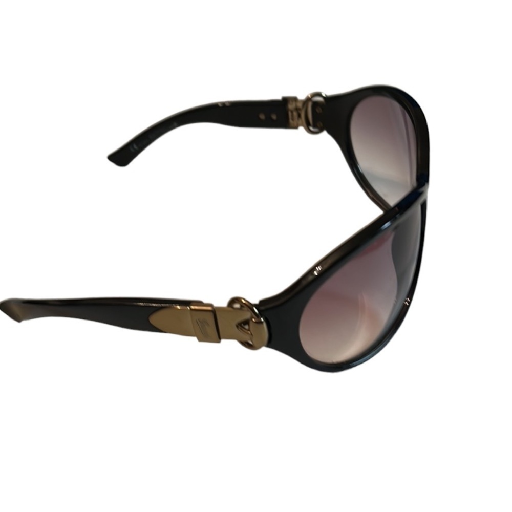 Gucci Butterfly Frame Belted Etched Logo Rounded Sunglasses BUCKLE GG Brown - Picture 9 of 13